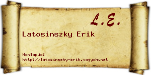 Latosinszky Erik névjegykártya